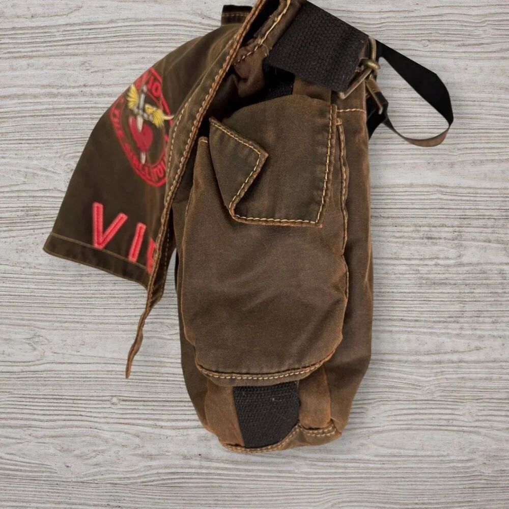 Bon Jovi The Circle Tour VIP Messenger Bag Brown Canvas Shoulder
